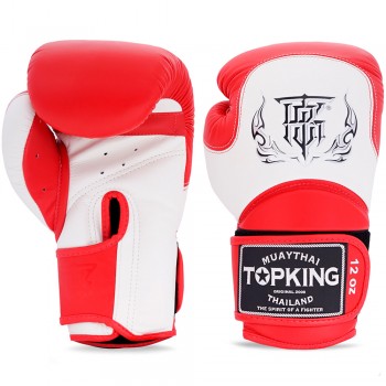 Top King "Blend-02" Боксерские Перчатки Тайский Бокс Красно-Белые