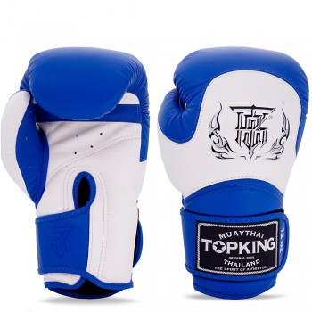 Top King "Blend-02" Боксерские Перчатки Тайский Бокс Бело-Синие