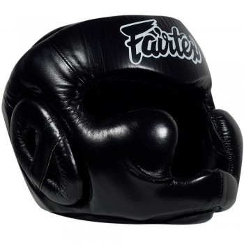 Fairtex HG13 Боксерский Шлем Тайский Бокс Закрытая Макушка "Diagonal Vision Sparring" Черный