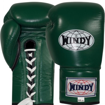 Windy "Pro Boxing Series" Боксерские Перчатки Тайский Бокс На Шнурках Зеленые