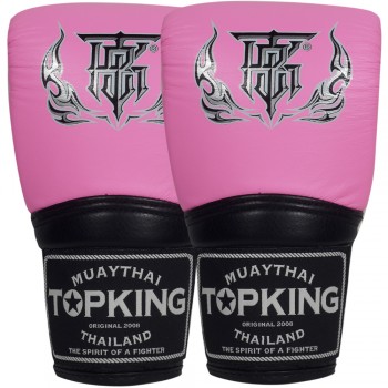 Top King TKBMU "Ultimate" Снарядные Перчатки Тайский Бокс Закрытый Большой Палец Розовые 