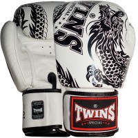 Twins Special FBGVL3-49 Боксерские Перчатки Тайский Бокс "New Dragon" Бело-Черный