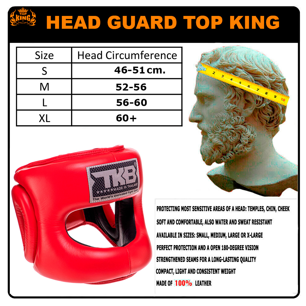 Top King TKHGPT (CC) Боксерский Шлем Бампер Тайский Бокс "Head Guard Pro Training Красный