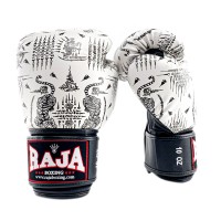 Raja Boxing "Tattoo" Боксерские Перчатки Тайский Бокс Белые с Черным