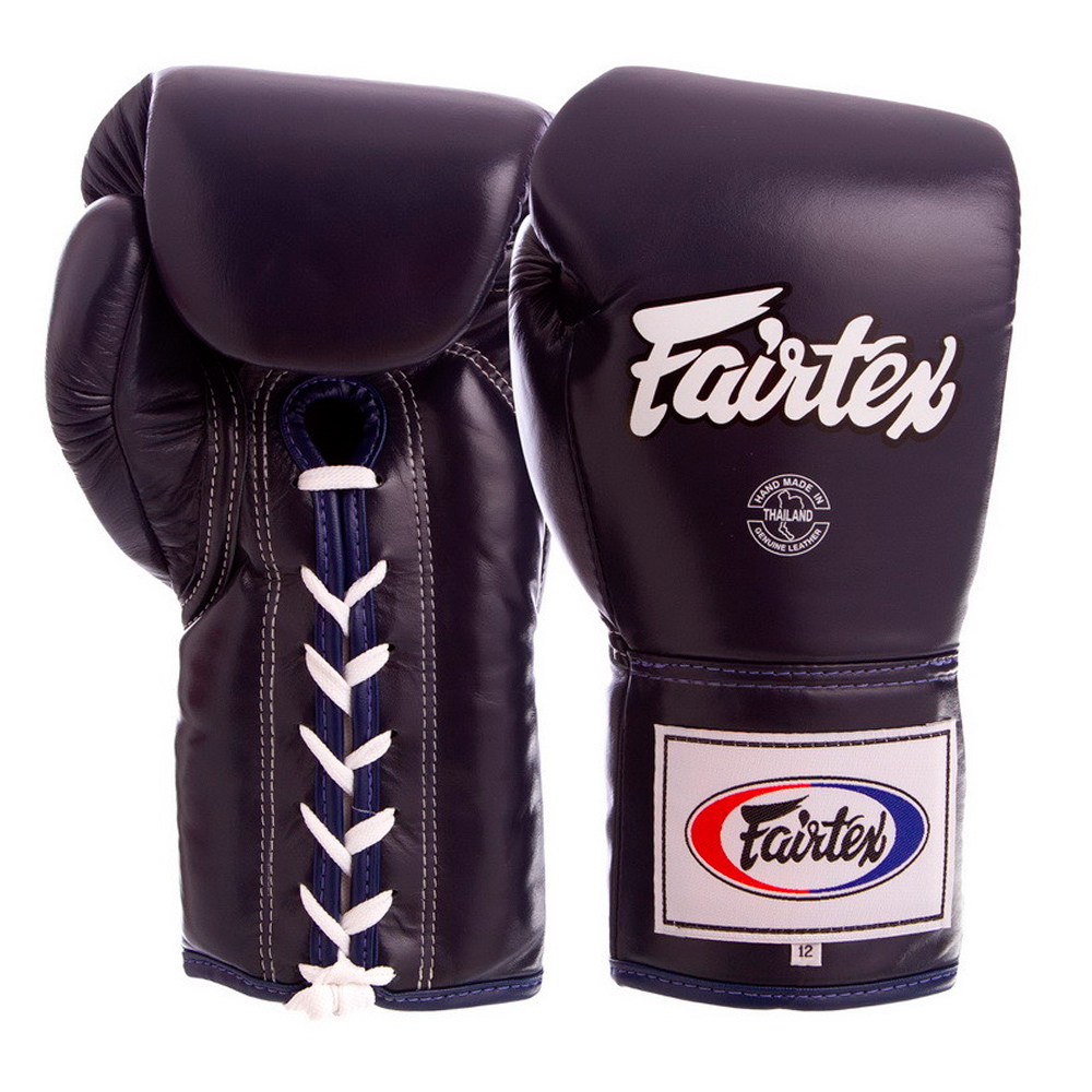Fairtex BGL6 Боксерские Перчатки Тайский Бокс Шнурки Lace Up Синие