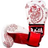 Raja Boxing "Tattoo" Боксерские Перчатки Тайский Бокс Белые с Красным