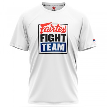 Fairtex TST51 Футболка Тайский Бокс "Fight Team" Black Белая