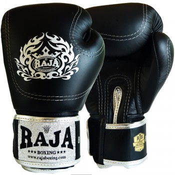 Raja Boxing RJB-P2 Боксерские Перчатки Тайский Бокс "Double Line" Черный
