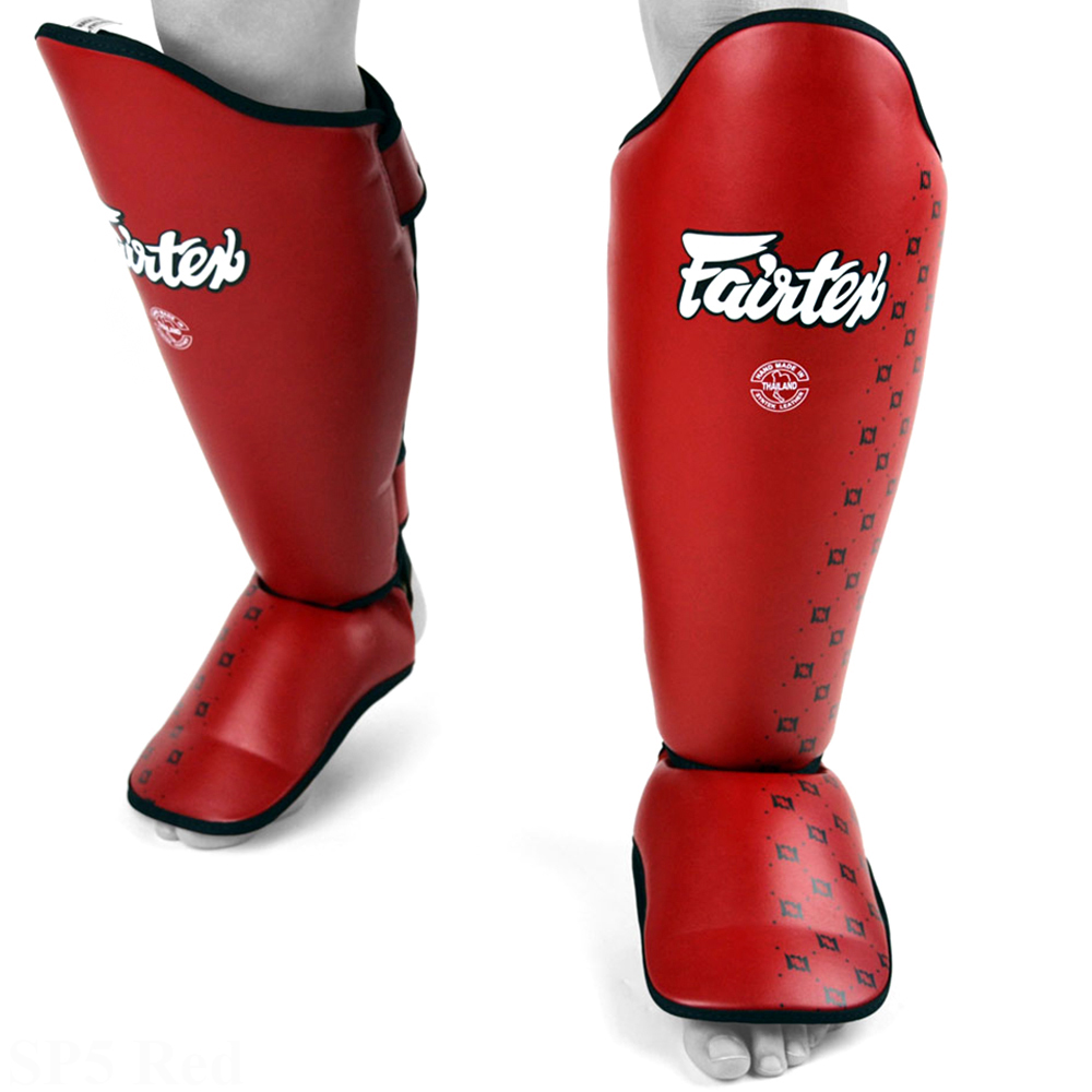 Детская Защита Голени и Стопы Fairtex SP5 Тайский Бокс Красная