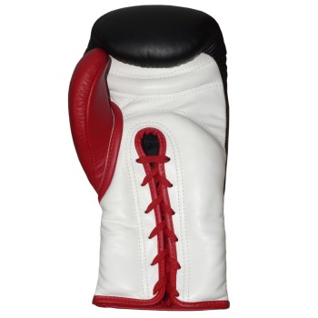 Top King TKBGPL Боксерские Перчатки Тайский Бокс Шнурки Черно-Бело-Красные