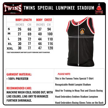 Twins Special TSL1 Майка Тайский бокс Стадиона Лумпини Lumpinee Черная