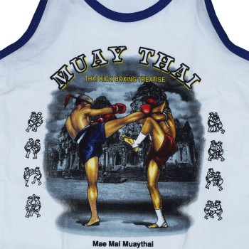 Детская Майка Тайский Бокс Тренировочная Хлопок "Classic Muay Thai" Белая