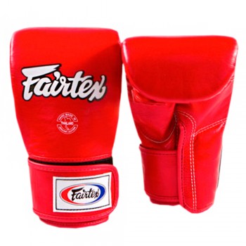 Fairtex TGT7 Снарядные Перчатки Тайский Бокс Закрытый Большой Палец Красные 