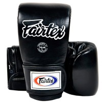 Fairtex TGT7 Снарядные Перчатки Тайский Бокс Закрытый Большой Палец Черные