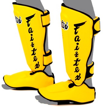 Fairtex SP7 Защита Голени "Twister Detachable In-Step" Разборная Тайский Бокс Желтый
