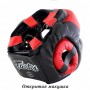 Fairtex HG13 Боксерский Шлем Тайский Бокс "Diagonal Vision Sparring" Черный с Красным