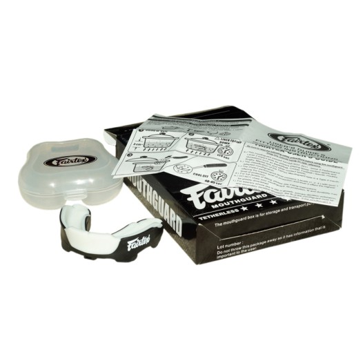 Fairtex FGEL-W Капа Боксерская Гелевая Тайский Бокс Черно-Белая