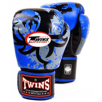 Twins Special FBGVL3-36 Боксерские Перчатки Тайский Бокс "Tribal Dragon" Синие