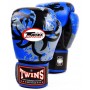 Twins Special FBGVL3-36 Боксерские Перчатки Тайский Бокс "Tribal Dragon" Синие