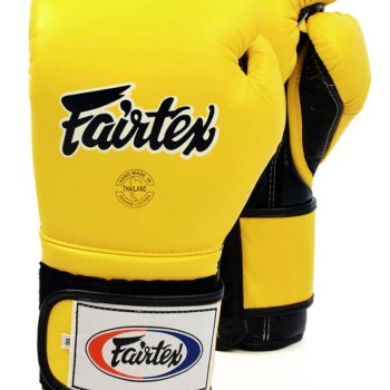 Fairtex BGV9 Боксерские Перчатки Мексиканский Стиль "Heavy Hitter's" Желто-Черные
