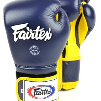 Fairtex BGV9 Боксерские Перчатки Мексиканский Стиль "Heavy Hitter's" Сине-Желтые
